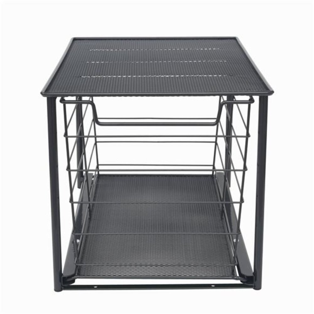Large Stackable Slide-Out Drawer Organizer, Matte Black - Picture 4 of 7